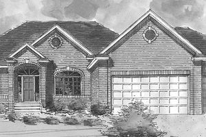 House Plan Design - Exterior - Front Elevation for European House Plan #320-1036 - 1 bed, 1.5 bath