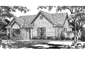 House Plan Design - Exterior - Front Elevation for Ranch House Plan #952-195 - 3 bed, 2 bath