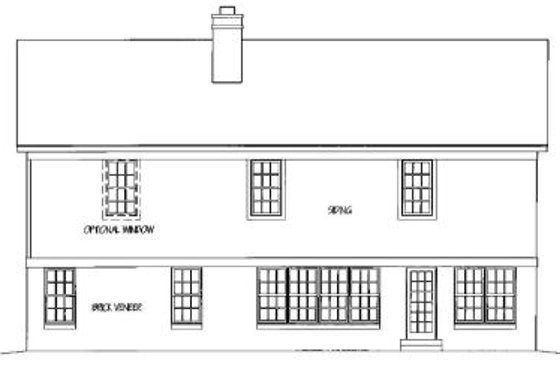 Exterior - Rear Elevation for European House Plan #329-271 - 4 bed, 2.5 bath