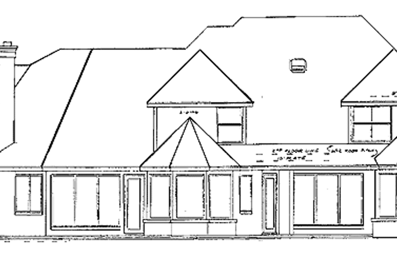 House Blueprint - Exterior - Rear Elevation for Traditional House Plan #52-239 - 4 bed, 4.5 bath