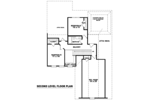 Floor Plan - Upper Floor for European House Plan #81-788 - 3 bed, 2.5 bath