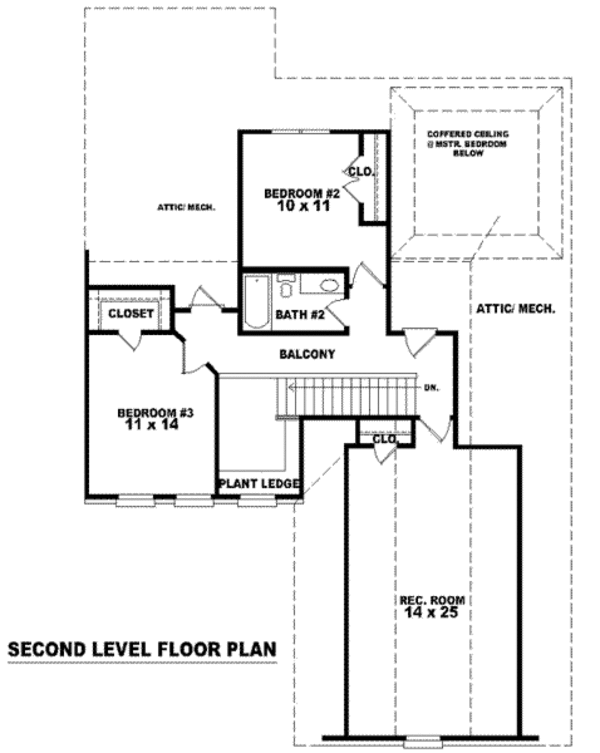 European Floor Plan - Upper Floor Plan #81-788