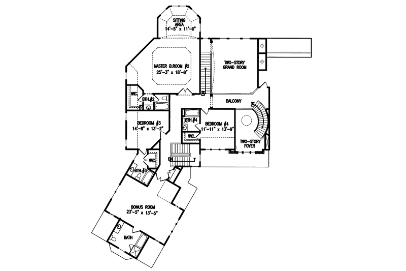 Home Plan - Floor Plan - Upper Floor for Country House Plan #54-185 - 4 bed, 4.5 bath