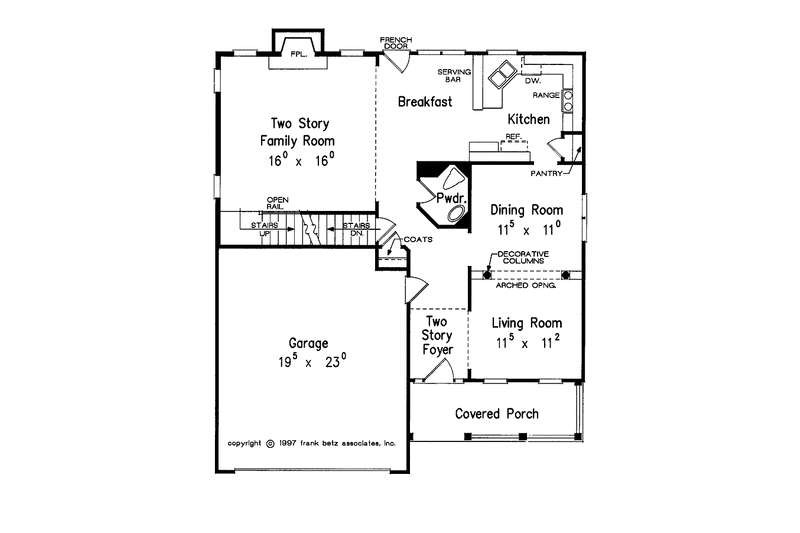 Dream House Plan - Floor Plan - Main Floor for Country House Plan #927-345 - 3 bed, 2.5 bath