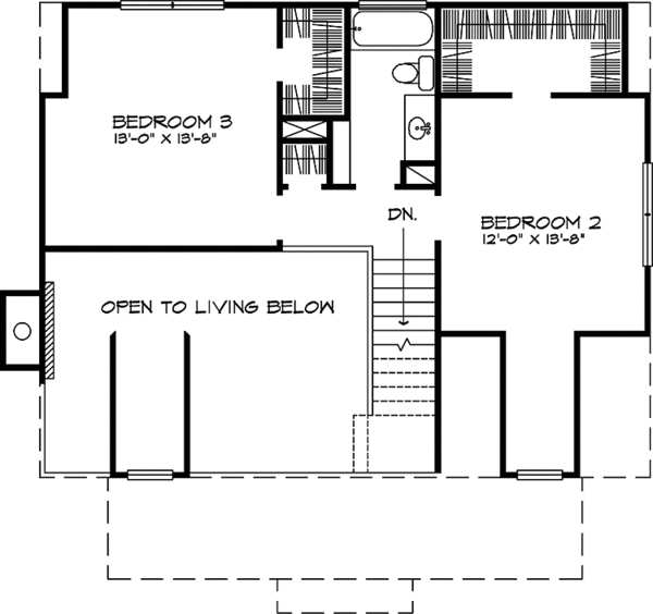 House Design - Country Floor Plan - Upper Floor Plan #140-175