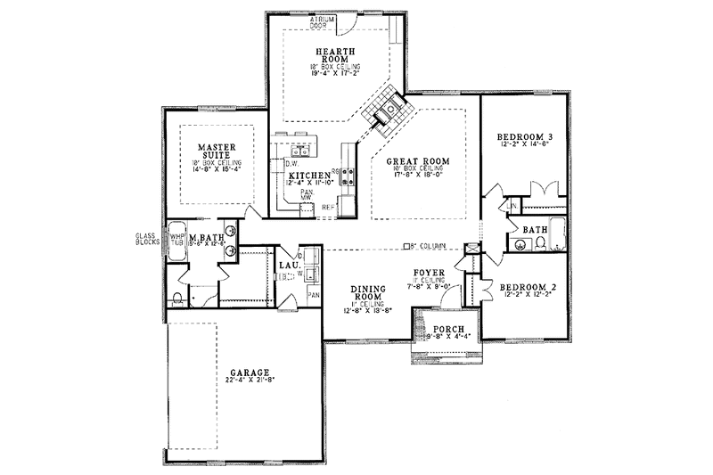 Dream House Plan - Floor Plan - Main Floor for Ranch House Plan #17-2725 - 3 bed, 2 bath