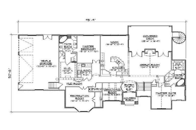 Home Plan - Floor Plan - Main Floor for Traditional House Plan #5-323 - 3 bed, 3.5 bath