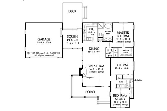Floor Plan - Main Floor for Country House Plan #929-54 - 3 bed, 2 bath