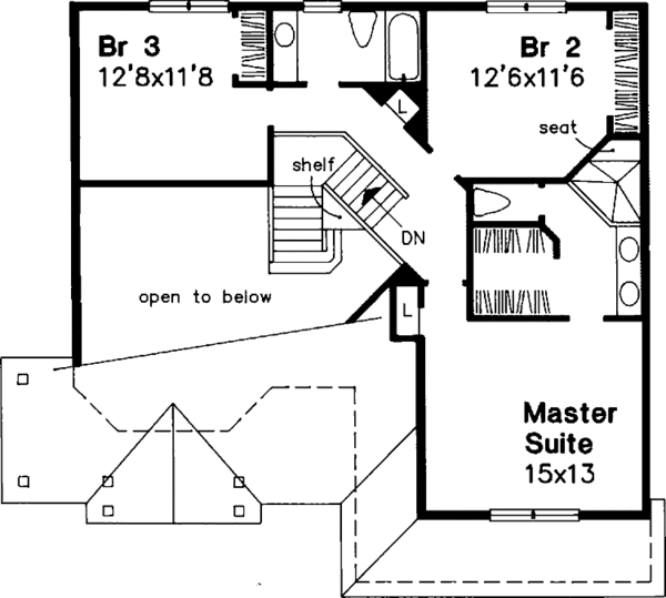 House Plan Design - Country Floor Plan - Upper Floor Plan #320-597