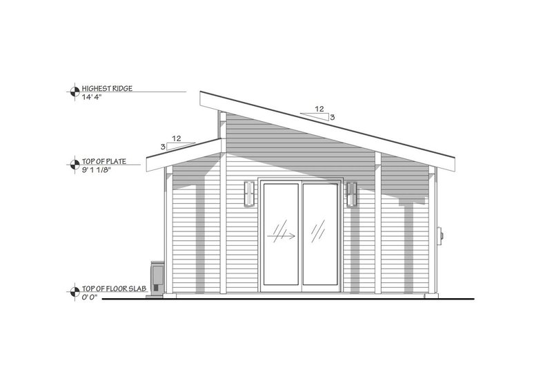 House Design - Exterior - Front Elevation 3 for Modern House Plan #1099-11, 1 bath