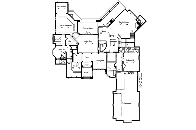 Home Plan - Floor Plan - Main Floor for Country House Plan #417-569 - 4 bed, 4 bath