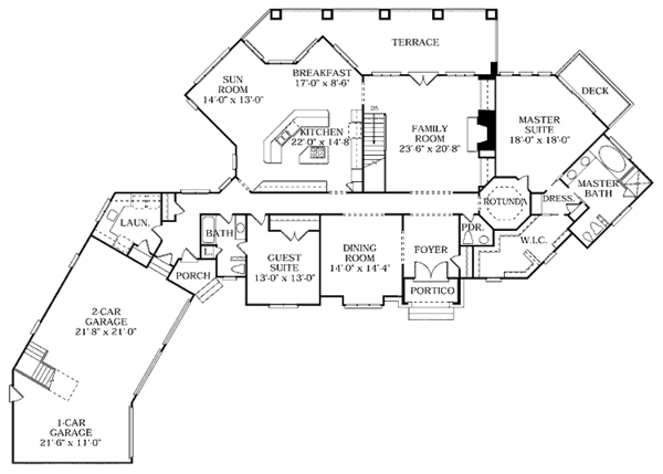 House Blueprint - Country Floor Plan - Upper Floor Plan #453-236