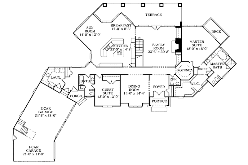 Dream House Plan - Floor Plan - Upper Floor for Country House Plan #453-236 - 5 bed, 4.5 bath