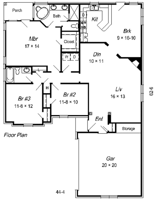 Cottage Floor Plan - Main Floor Plan #329-203