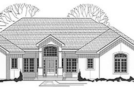 Exterior - Front Elevation for Mediterranean House Plan #67-283 - 2 bed, 2 bath