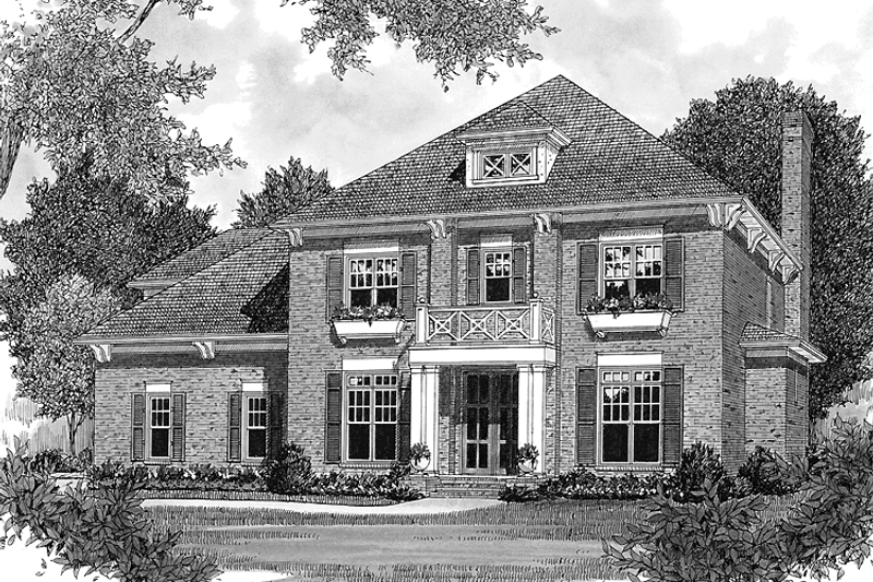 Dream House Plan - Exterior - Front Elevation 3 for Colonial House Plan #453-160 - 5 bed, 4 bath
