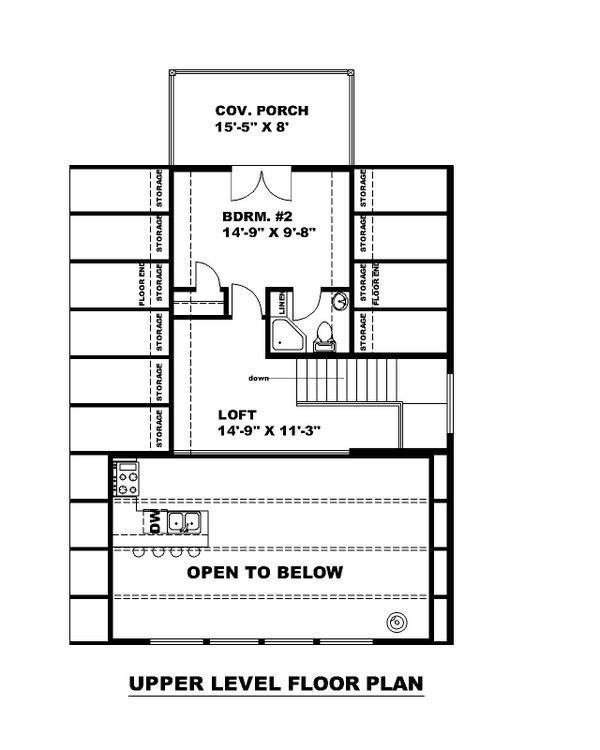 House Plan Design - Contemporary Floor Plan - Upper Floor Plan #117-914