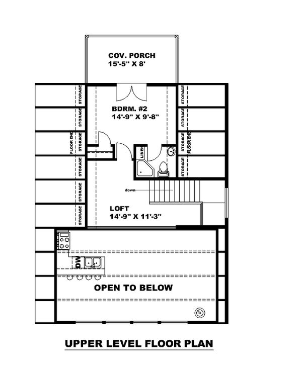 House Blueprint - Contemporary Floor Plan - Upper Floor Plan #117-914