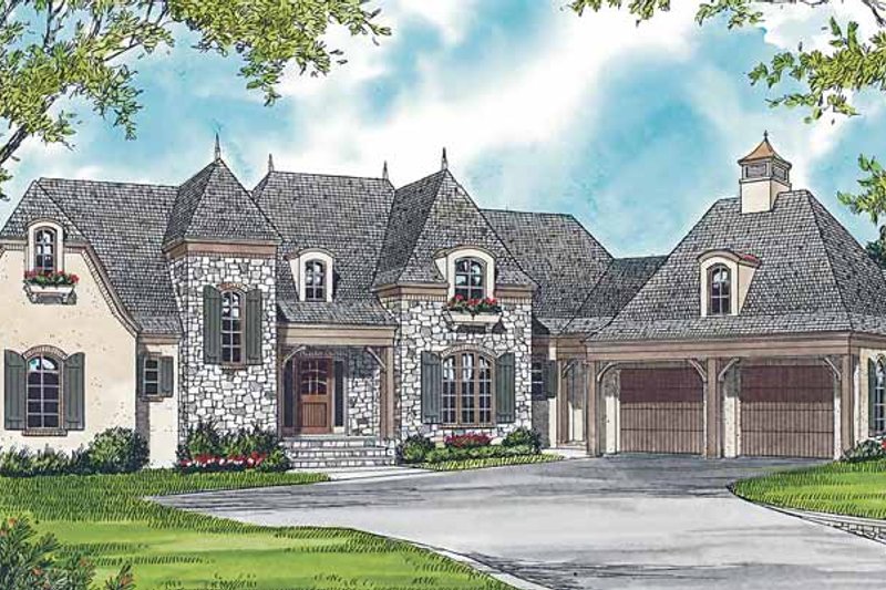 House Blueprint - European Exterior - Front Elevation Plan #453-376