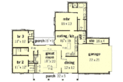 Southern Style House Plan - 3 Beds 2 Baths 1754 Sq/Ft Plan #16-136 