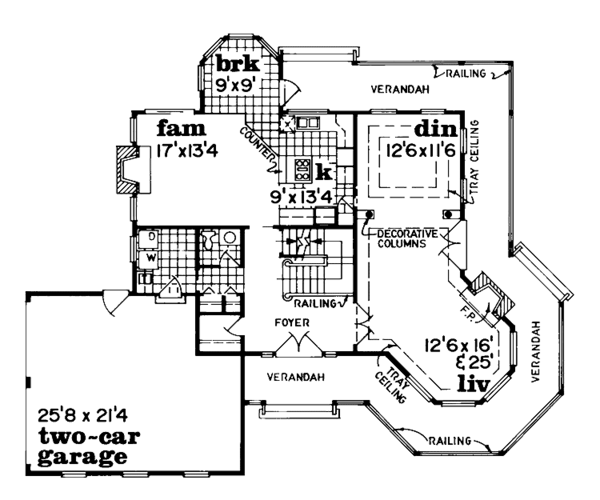 Dream House Plan - Victorian Floor Plan - Main Floor Plan #47-773