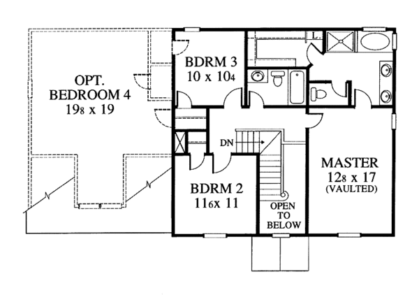 House Design - Colonial Floor Plan - Upper Floor Plan #1053-34