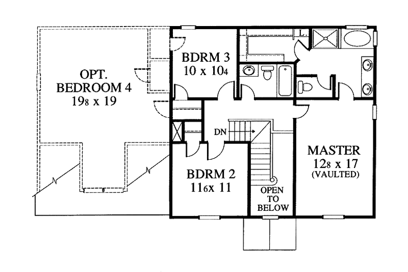Dream House Plan - Floor Plan - Upper Floor for Colonial House Plan #1053-34 - 3 bed, 2.5 bath