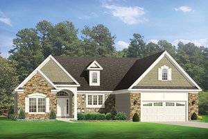 Dream House Plan - Exterior - Front Elevation for Ranch House Plan #1010-141 - 3 bed, 2 bath