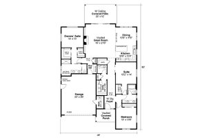 Floor Plan - Main Floor for Modern House Plan #124-1261 - 3 bed, 2.5 bath