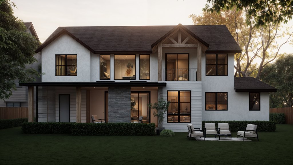 Exterior - Rear Elevation 1 for Farmhouse House Plan #1066-327 - 4 bed, 4.5 bath
