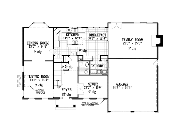 Architectural House Design - Floor Plan - Main Floor for Classical House Plan #953-39 - 4 bed, 2.5 bath