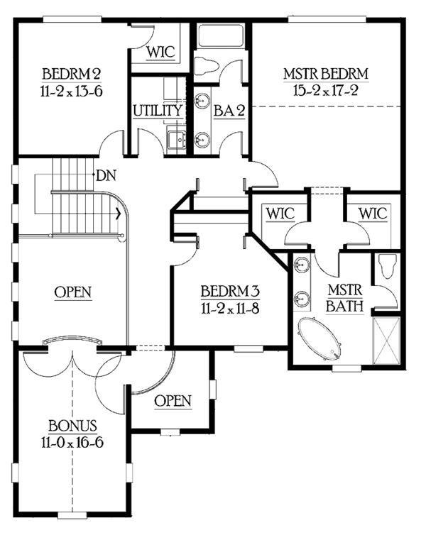 House Plan Design - Craftsman Floor Plan - Upper Floor Plan #132-320