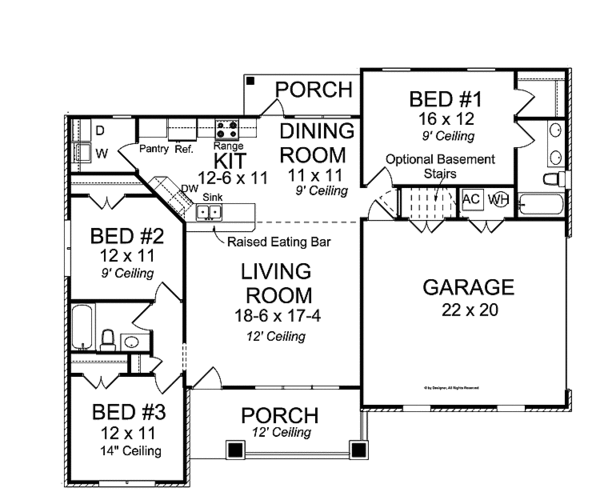 Home Plan - Traditional Floor Plan - Main Floor Plan #513-2132