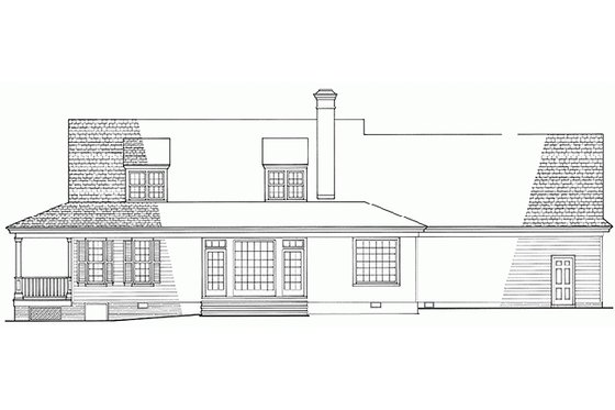 Exterior - Rear Elevation 1 for Southern House Plan #137-245 - 3 bed, 2 bath