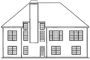 Exterior - Rear Elevation for Mediterranean House Plan #927-52 - 3 bed, 2 bath