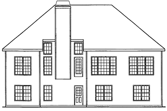 Exterior - Rear Elevation for Mediterranean House Plan #927-52 - 3 bed, 2 bath