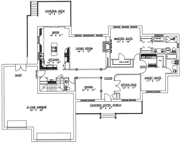 House Plan Design - Traditional Floor Plan - Main Floor Plan #117-138