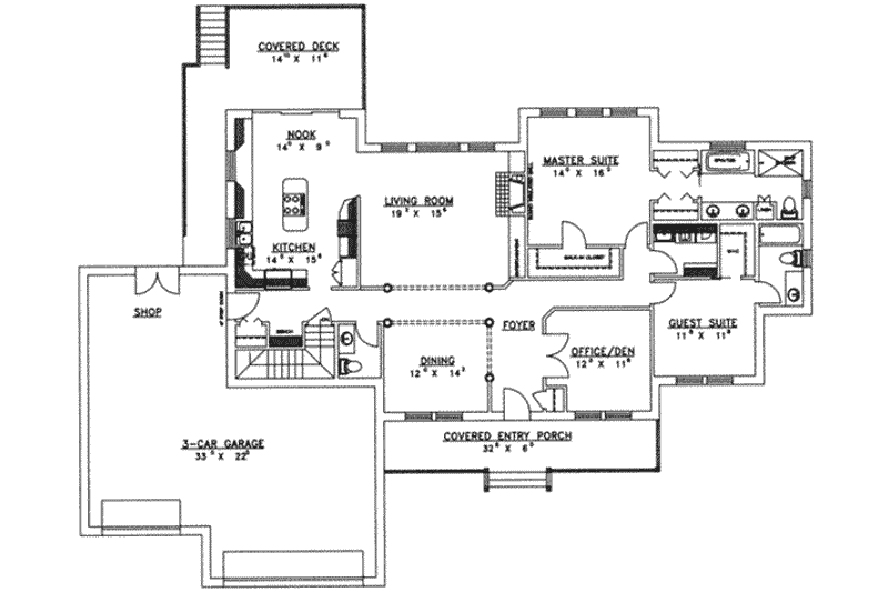 Home Plan - Floor Plan - Main Floor for Traditional House Plan #117-138 - 3 bed, 3.5 bath