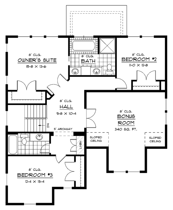House Plan Design - European Floor Plan - Upper Floor Plan #51-622