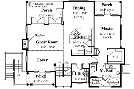 Floor Plan - Main Floor for Traditional House Plan #930-157 - 3 bed, 2 bath