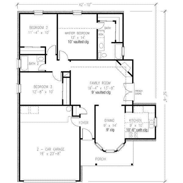 House Blueprint - Country Floor Plan - Main Floor Plan #410-227