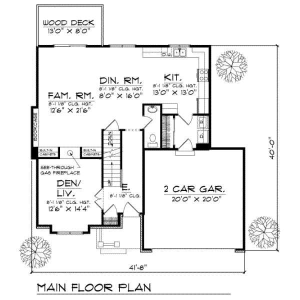 House Plan Design - Traditional Floor Plan - Main Floor Plan #70-266