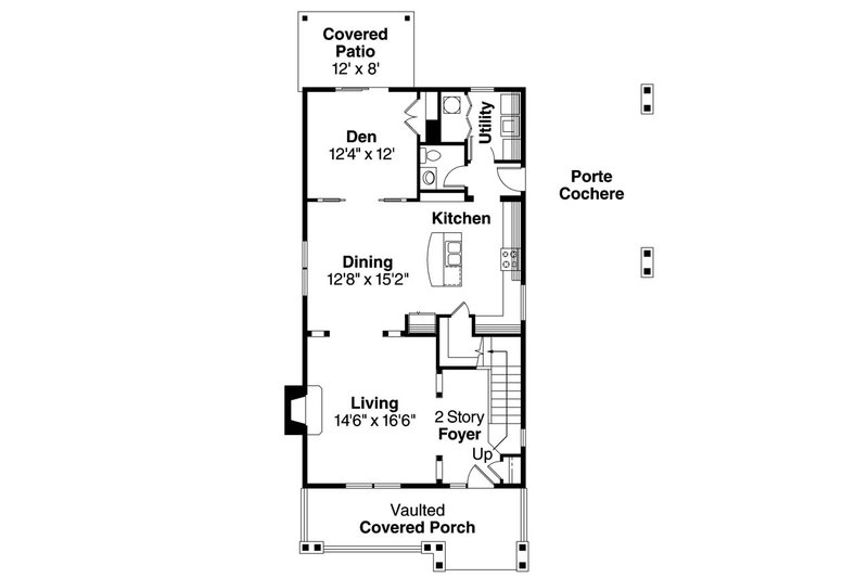 Home Plan - Floor Plan - Main Floor for Craftsman House Plan #124-609 - 3 bed, 2.5 bath