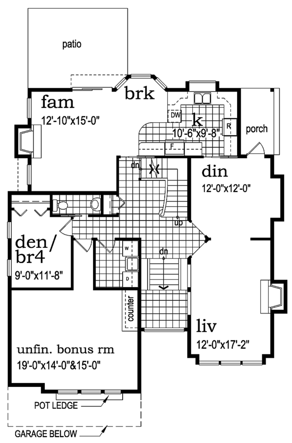 Dream House Plan - Prairie Floor Plan - Main Floor Plan #47-1054