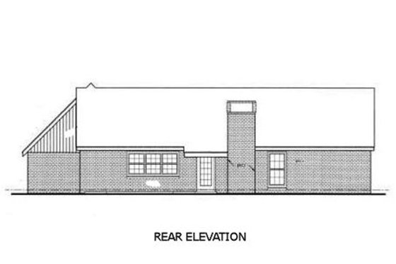Exterior - Rear Elevation for Ranch House Plan #45-109 - 3 bed, 2 bath