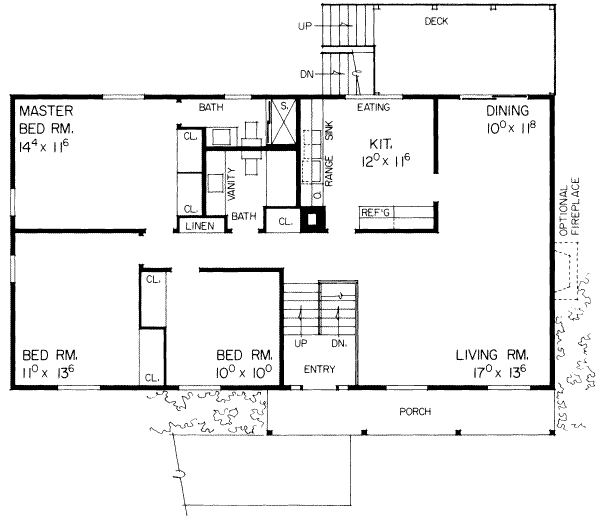Colonial Floor Plan - Main Floor Plan #72-344