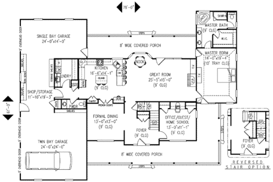 Floor Plan - Main Floor for Farmhouse House Plan #11-125 - 5 bed, 2.5 bath