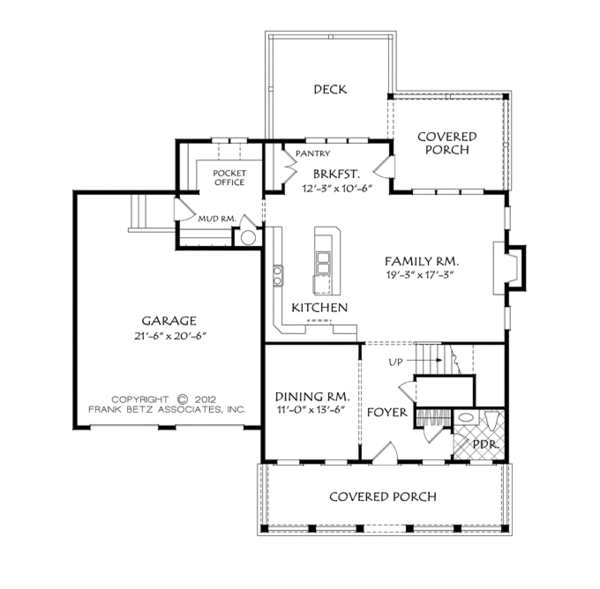 Home Plan - Colonial Floor Plan - Main Floor Plan #927-956