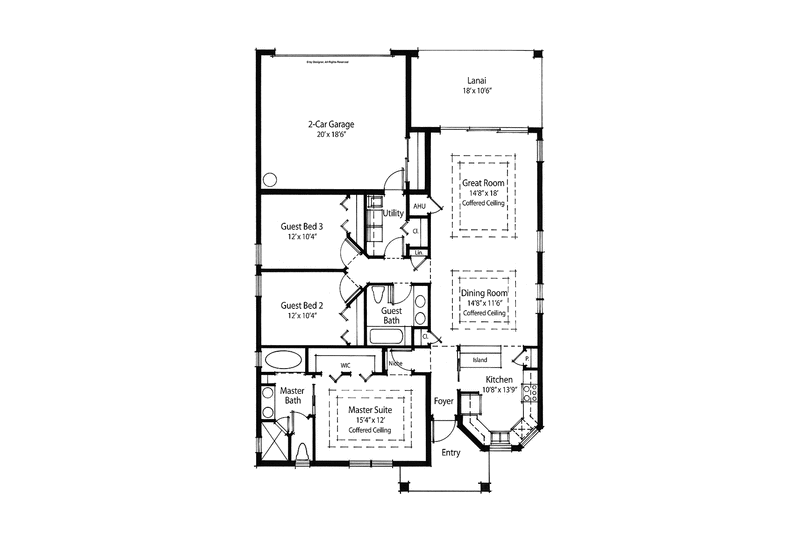 Home Plan - Floor Plan - Main Floor for Farmhouse House Plan #938-8 - 3 bed, 2 bath