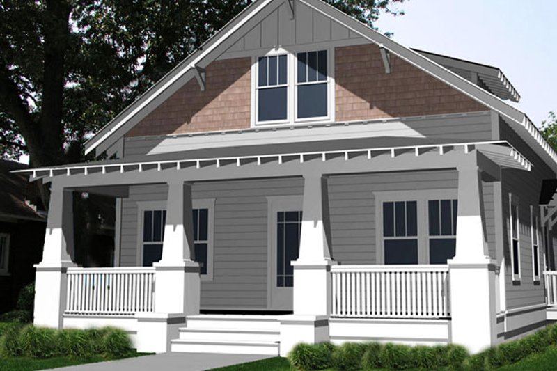 House Blueprint - Exterior - Front Elevation 3 for Craftsman House Plan #461-19 - 3 bed, 2.5 bath